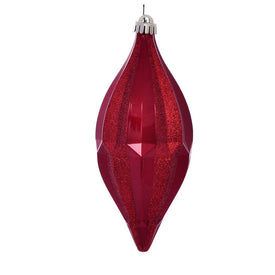 10" Red Candy Glitter Shuttle Ornaments 2 Per Bag