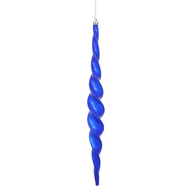 14.6" Cobalt Blue Shiny Spiral Icicle Ornaments 2 Per Box