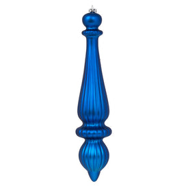 14" Blue Matte Finial Drop Ornaments 2-Pack