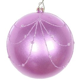 4" Orchid Candy Glitter Curtain Ornaments 4 Per Bag