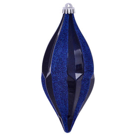 10" Midnight Blue Candy Glitter Shuttle Ornaments 2 Per Bag