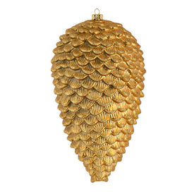 10" Copper Gold Matte Glitter Pine Cones 2 Per Box