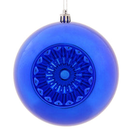 4.75" Cobalt Blue Shiny Star Brite Ball Ornaments with Drilled and Wired Caps 4 Per Bag