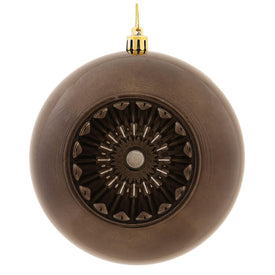 4.75" Gunmetal Shiny Star Brite Ball Ornaments with Drilled and Wired Caps 4 Per Bag
