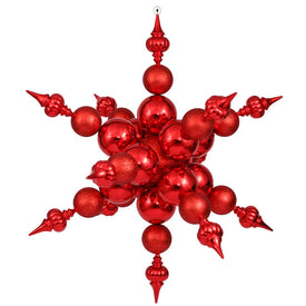 39" Red Shiny Radical Snowflake Christmas Ornament