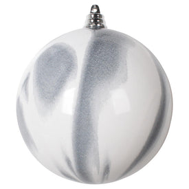 4" Gray/White Marble Ball Ornaments 4 Per Bag