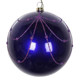 4" Purple Candy Glitter Curtain Ornaments 4 Per Bag
