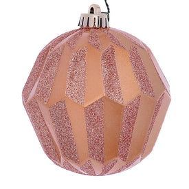 5" Cafe Latte Glitter Faceted Ball Ornaments 3 Per Pack