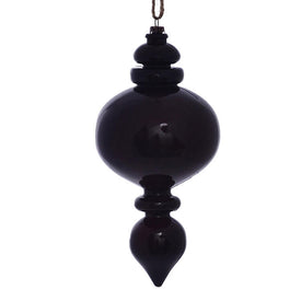 9" Plum Wood Grain Rounded Finial Ornaments 3 Per Pack