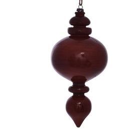 9" Copper Wood Grain Rounded Finial Ornaments 3 Per Pack