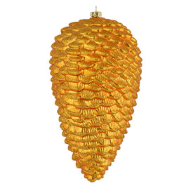 10" Antique Gold Matte Glitter Pine Cones 2 Per Box