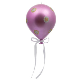 7.5" Pink Dot Balloon Christmas Ornaments 3 Per Bag