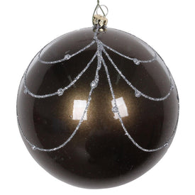 4.75" Pewter Candy Glitter Curtain Ornaments 4 Per Bag