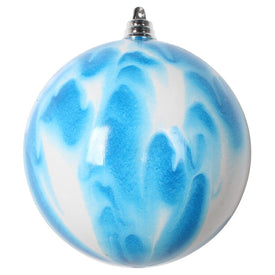 4" Blue/White Marble Ball Ornaments 4 Per Bag