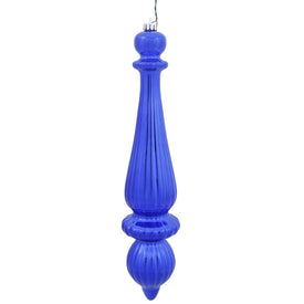 14" Cobalt Blue Shiny Finial Drop Christmas Ornaments 2 Per Bag