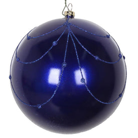 4.75" Cobalt Blue Candy Glitter Curtain Ornaments 4 Per Bag