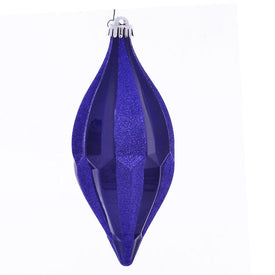 10" Cobalt Blue Candy Glitter Shuttle Ornaments 2 Per Bag
