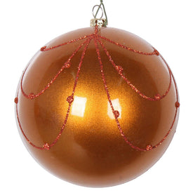 4" Copper Candy Glitter Curtain Ornaments 4 Per Bag