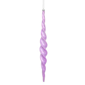 14.6" Orchid Shiny Spiral Icicle Ornaments 2 Per Box