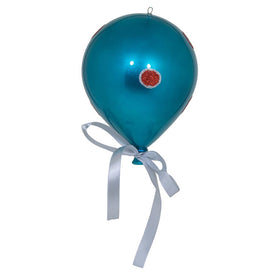 7.5" Turquoise Dot Balloon Christmas Ornaments 3 Per Bag