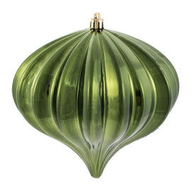 5.5" x 5.7" Moss Green Shiny Onion Christmas Ornaments 3 Per Bag