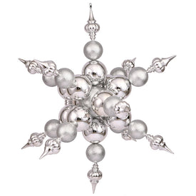 39" Silver Shiny Radical Snowflake Christmas Ornament
