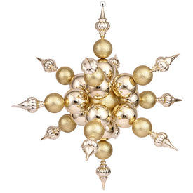 39" Gold Shiny Radical Snowflake Christmas Ornament