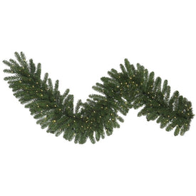 9' x 18" Pre-Lit Oregon Fir Artificial Christmas Garland with 150 Warm White LED Lights