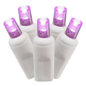 100-Count Purple Wide-Angle LED Christmas Light Strand on 34' White Wire