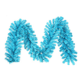 9' x 12" Pre-Lit Sky Blue Artificial Christmas Garland with 70 Teal Lights