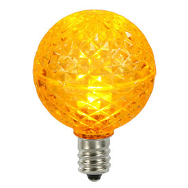 Replacement Yellow G40 Faceted LED Bulbs 25-Pack