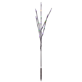 60-Count Mardi Gras Wide-Angle LED Twig Light Set on Brown Wire 3-Pack