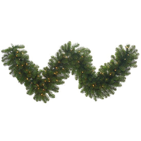 9' x 18" Pre-Lit Grand Teton Artificial Christmas Garland with 100 Clear Lights
