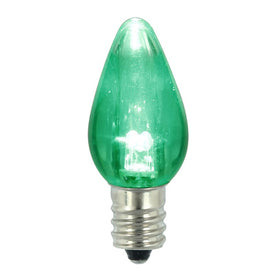 Replacement Transparent Green Dimmable C7 LED Bulbs 25-Pack