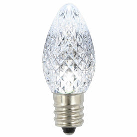 Replacement Pure White C7 Faceted Twinkle LED Bulbs 25-Pack