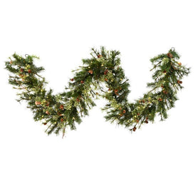 9' x 16" Pre-Lit Mixed Country Pine Artificial Christmas Garland with 100 Warm White LED Lights