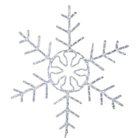 36" Forked Snowflake Christmas Wall Ornament with 240 Pure White LED Lights