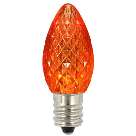 Replacement Orange C7 Faceted Twinkle LED Bulbs 25-Pack
