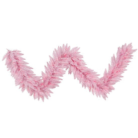 Vickerman 9' Light Pink Artificial Christmas Garland, Pink Dura-Lit LED lights.