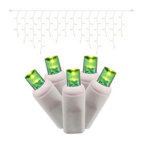 70-Count Lime Wide-Angle Icicle LED Christmas Light Strand on 9' White Wire