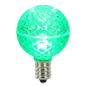 Replacement Green G50 Faceted LED E17 Light Bulbs 10-Pack