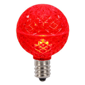 Replacement Red G50 Faceted LED Bulbs 25-Pack