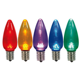 Replacement Transparent Multi-Color Dimmable C9 LED Bulbs 25-Pack
