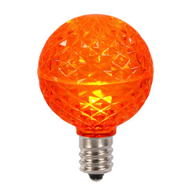 Replacement Orange G50 Faceted LED E17 Light Bulbs 10-Pack