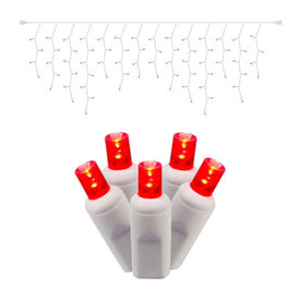 70-Count Red Wide-Angle Icicle LED Christmas Light Strand on 9' White Wire