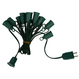 50' Light Socket String with 50 C7 Sockets on SPT1 18-Gauge Green Wire