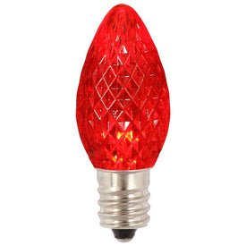 Replacement Red C7 Faceted Twinkle LED Bulbs 25-Pack