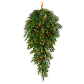 36" Cashmere Pine Artificial Christmas Teardrop with 50 Clear Lights