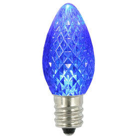 Replacement Blue C7 Faceted LED Bulbs 25-Pack