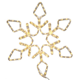 48" Diamond Snowflake Christmas Wall Ornament with 286 Pure White LED Lights